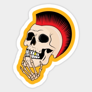 punck skull thinking,skull,punk rock,rocker,band Sticker